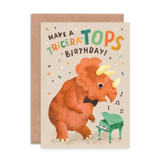 Tricera-tops Birthday Card
