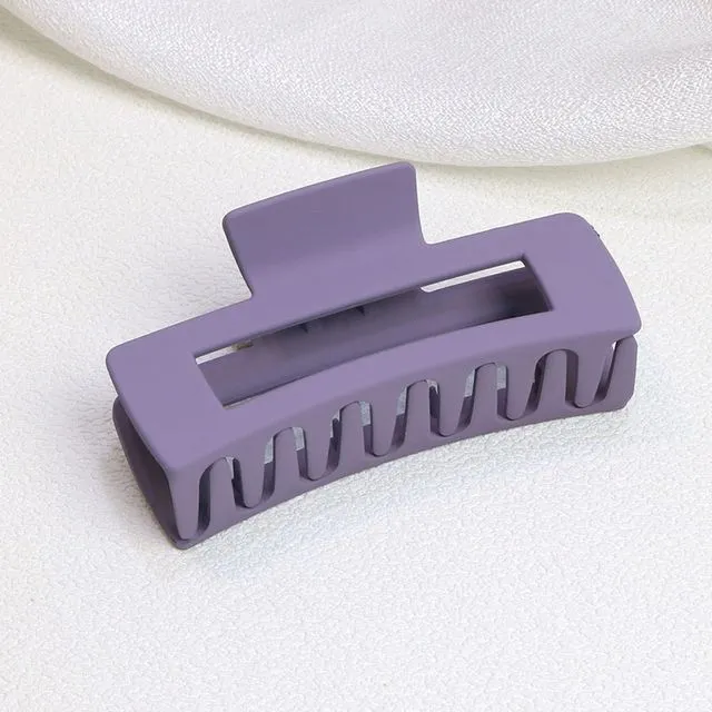 Simple Frosted Square Hair Clip-PURPLE