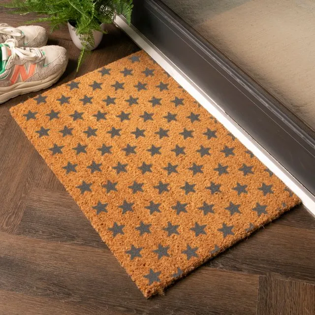 Grey Star Pattern Doormat