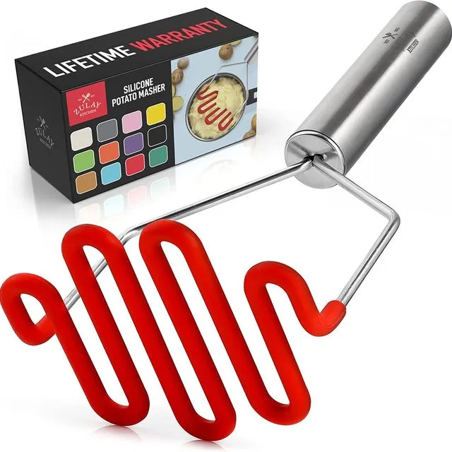 Potato Masher with Premium Silicone-Coated Stainless Steel