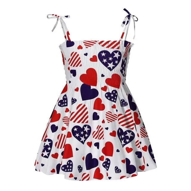 Independence Day Style Printed Kid Dress