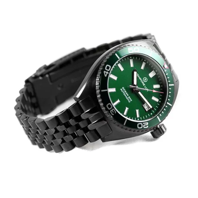 OCEAN 200 Automatic 03 Green watch - Black Edition - Assembled in Spain