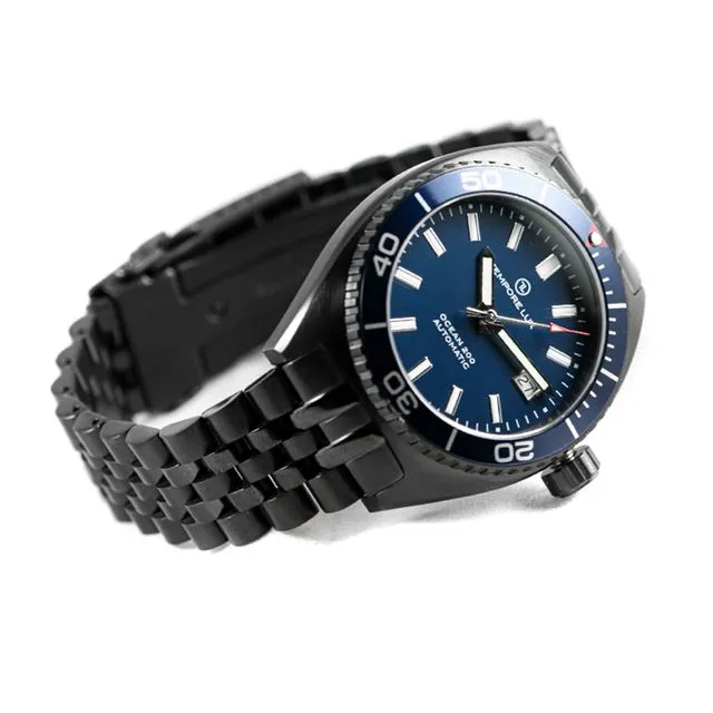 OCEAN 200 Automatic 02 Blue watch - Black Edition - Assembled in Spain