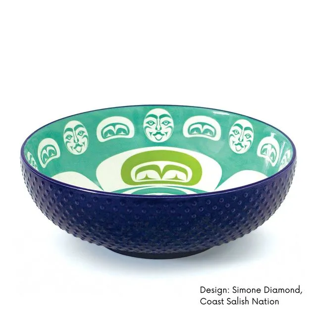 Serving Bowl with Contemporary Indigenous Artwork, Moon