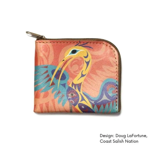 Coin Purses with Contemporary Indigenous Artwork, Heron