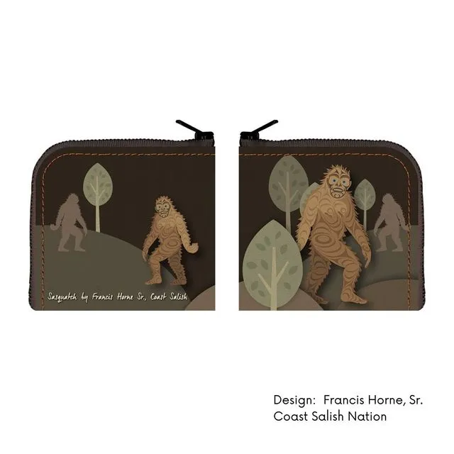 Coin Purses with Contemporary Indigenous Artwork, Sasquatch