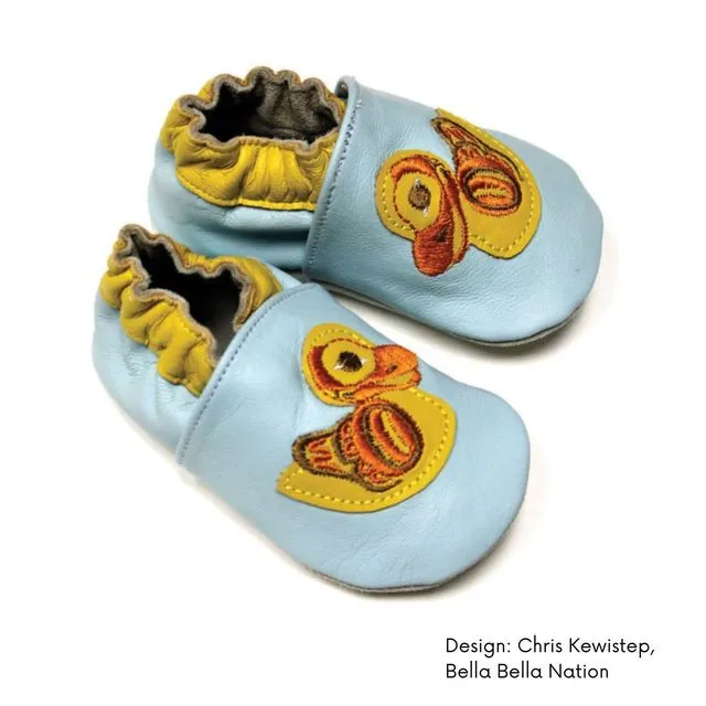 Baby Shoes with Contemporary Indigenous Artwork, Duck