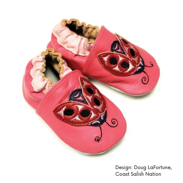 Baby Shoes with Contemporary Indigenous Artwork, Ladybug