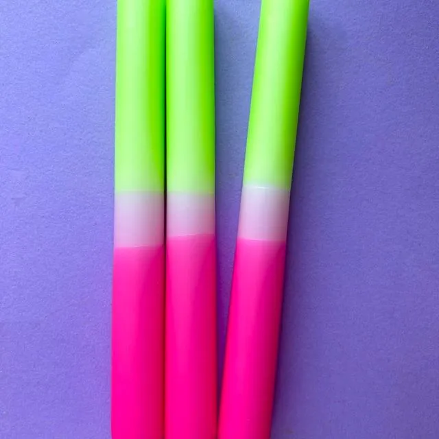 Glow Sticks Dip Dye Candle Trio