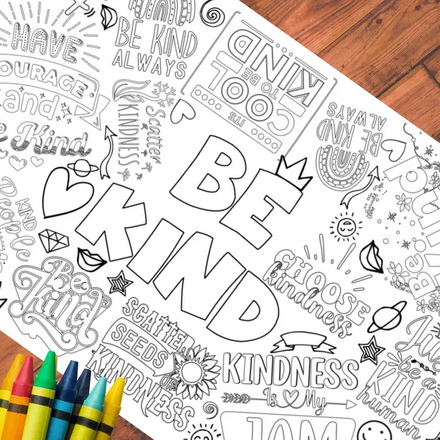 Be Kind Coloring Table Cover