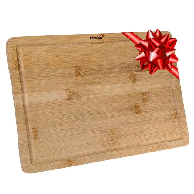 Bamboo Cutting Board 15x10" - Wood Cutting Board with Juice Groove and Handles - Wooden Cutting Boards for Kitchen, Chopping Board