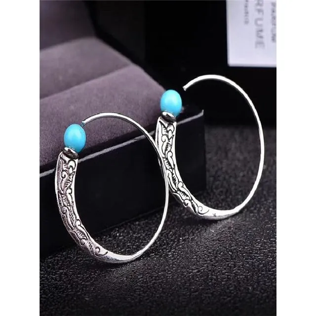 Punk Style Vintage Turquoise Earrings