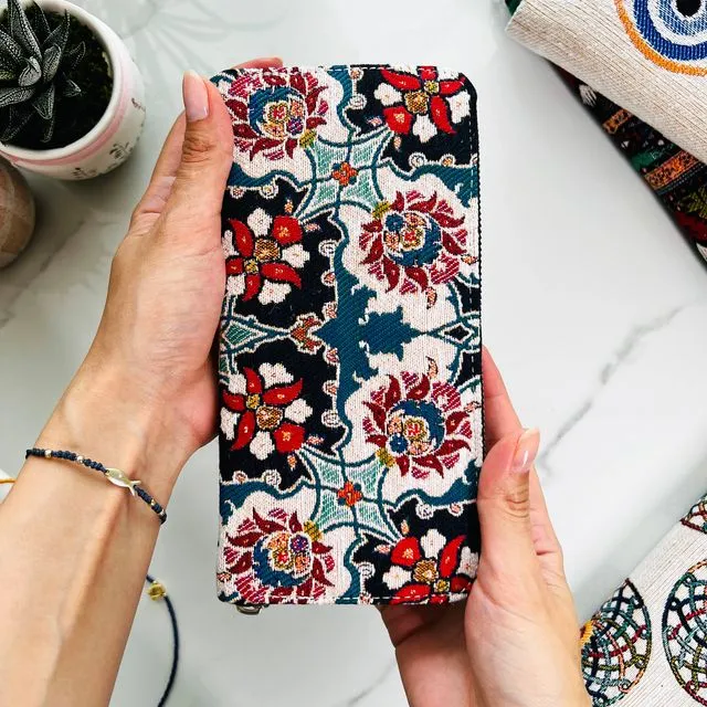 Floral Wallet for Women, Woven Fabric Wallet for Women