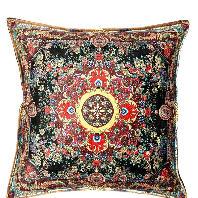 Boho Pillow Cover, Decorative Pillow Cases, Floral Pillows, Black
