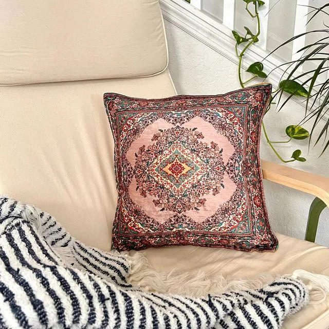 Boho Handmade Pillow Covers, 18x18 Decorative Throw Pillow, Beige