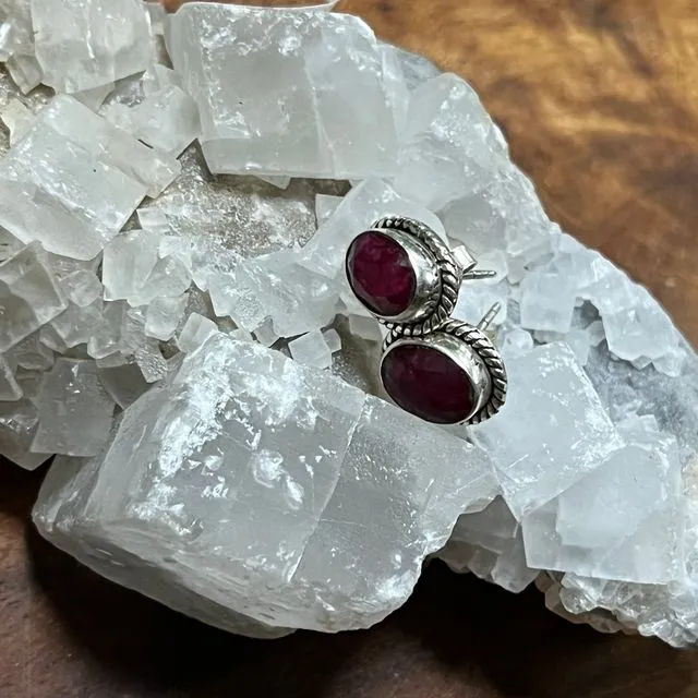 Indian Ruby Studs