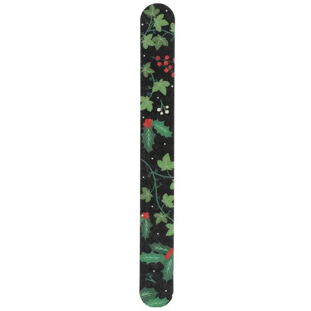 Floral Christmas Holidays Berries and Mistletoe Nail File