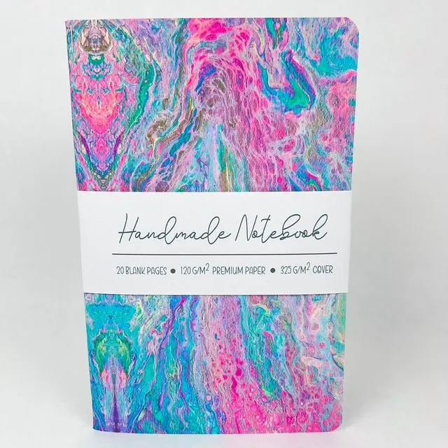 Liquid Art - Style 6 - Handmade Saddle Bound Notebook - A5-ish size