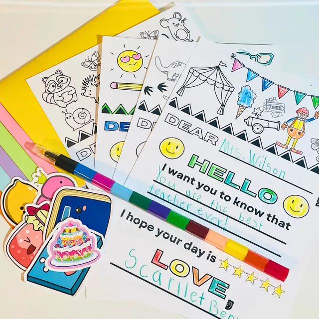 Kids Coloring Stationary