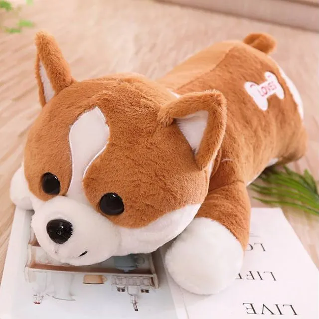 Corgi Dog Plush Toy Pillow - Brown