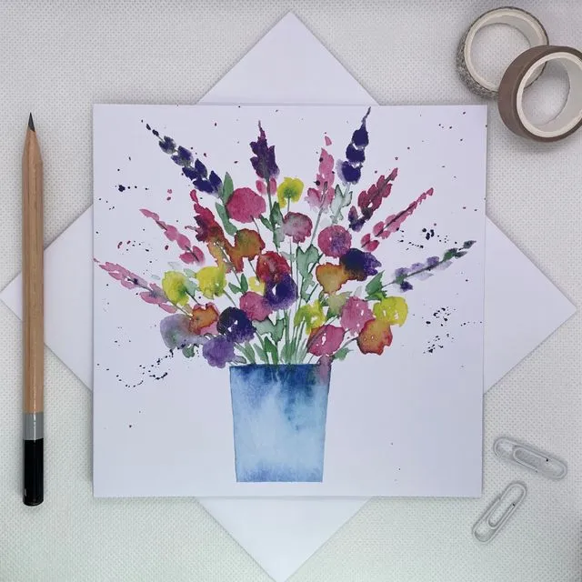Blooms in a Vase Greetings Card