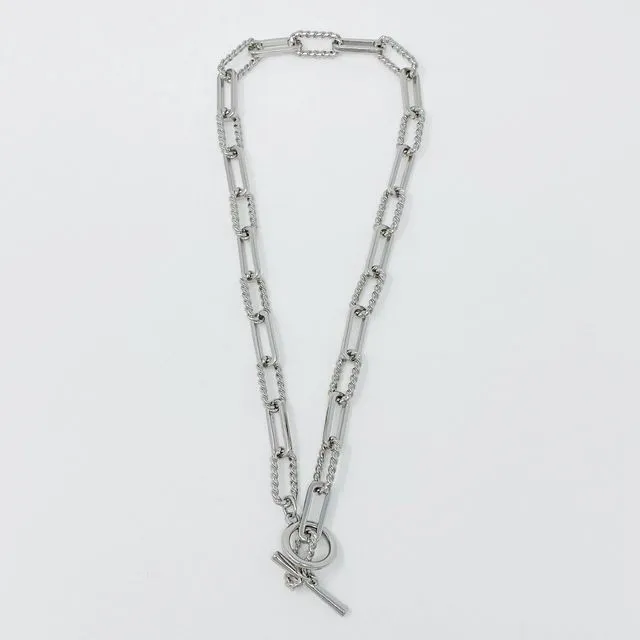 Toggle Chain Link Necklace, Silver