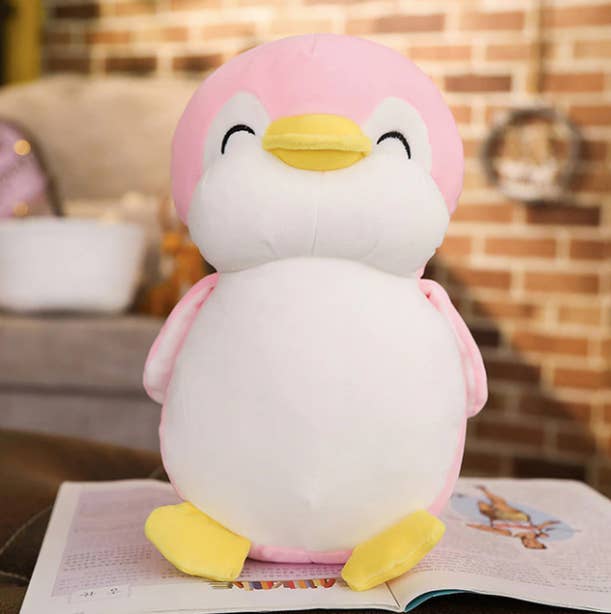 Happy Penguin Plush Stuffed Toys - Pink