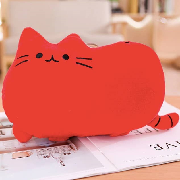 Kitten Cat plush Pillow - Red