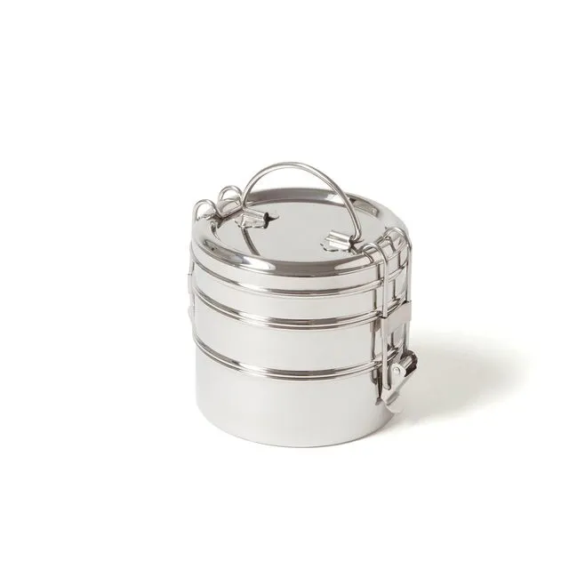 Tiffin Swing + - Three-layer round stainless steel lunchbox leak-proof (1.3L)