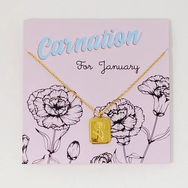 Blooming Birth Month Necklace, January