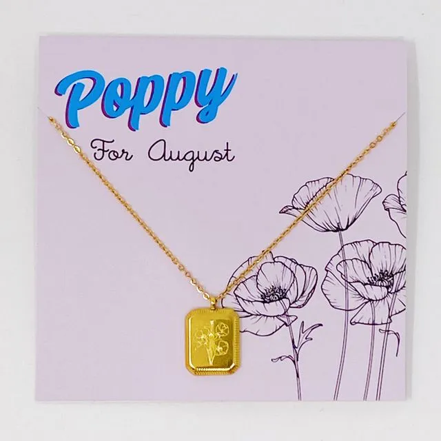 Blooming Birth Month Necklace, August