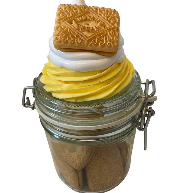 Custard Cream Cupcake Inspired Storage Jar