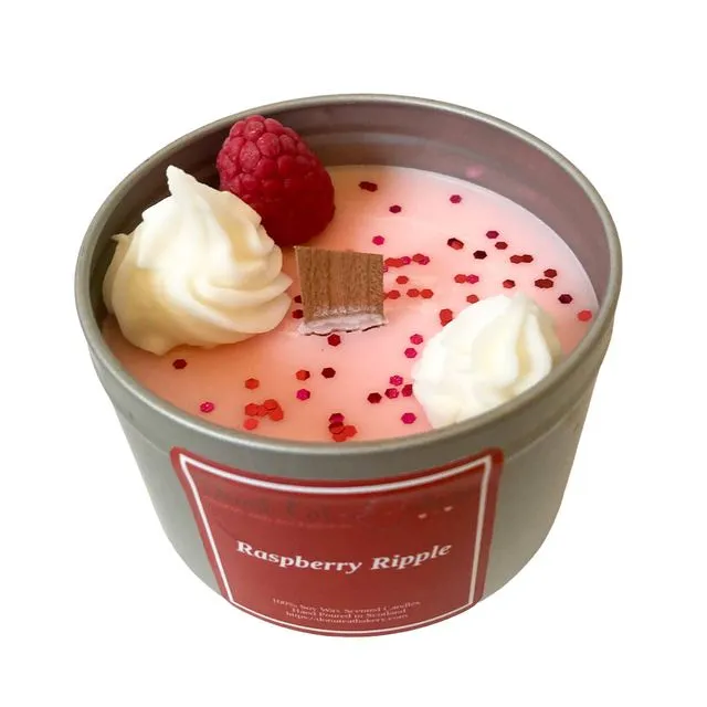 Raspberry Ripple Scented Wood Wick Candle