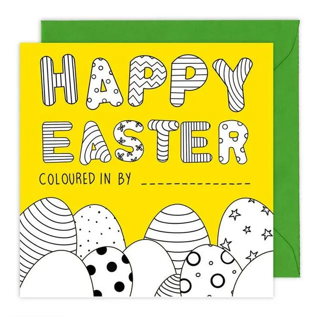 Colouring In 'Happy Easter' Card