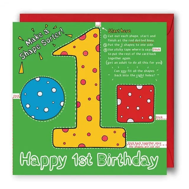 Happy 1st Birthday - Activity Card