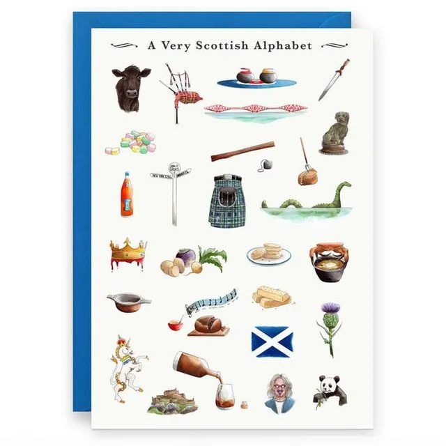 A Very Scottish Alphabet Greeting Card