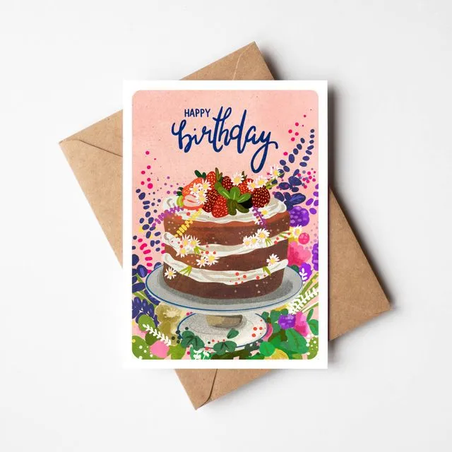 Happy Birthday -cake - Greetings Card