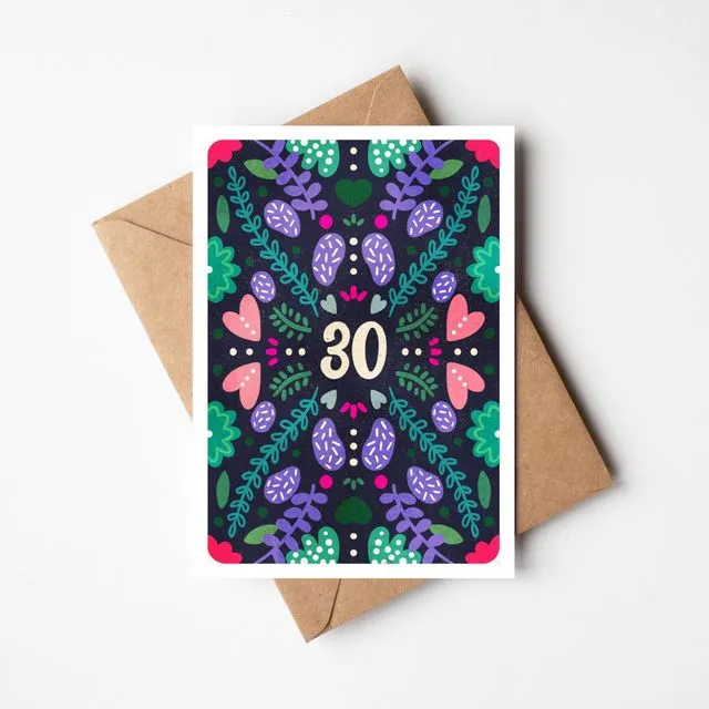 Birthday - Age 30 - Greetings Card