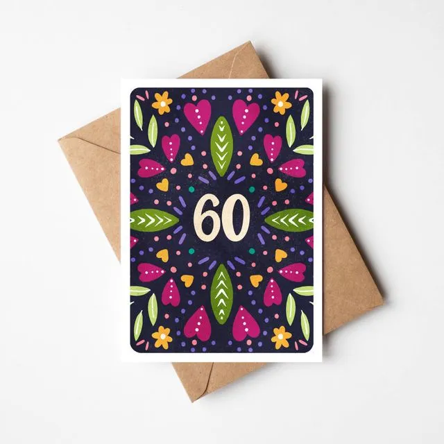 Birthday - Age 60 - Greetings Card