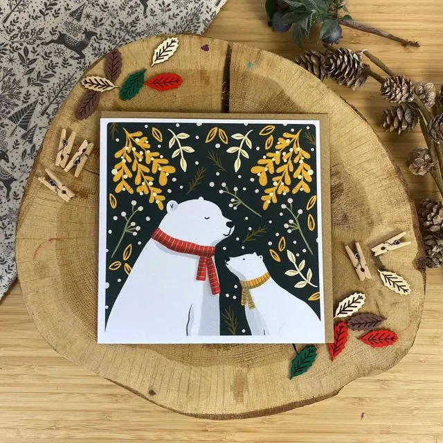 Mistletoe Magic: Polar Bears Christmas Card