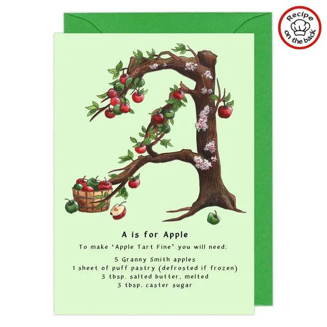 Recipe Greeting Card - Letter A