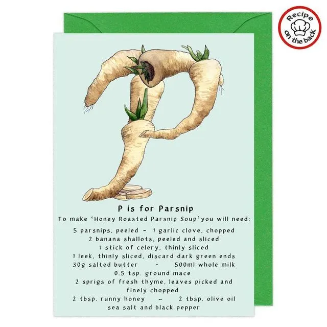 Recipe Greeting Card - Letter P