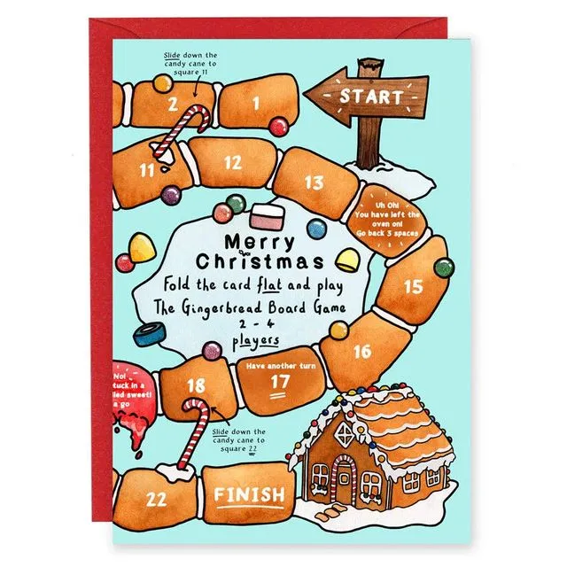 Gingerbread Board Game Christmas Card
