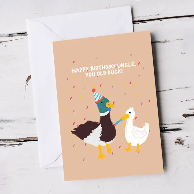 For Uncle You Old Duck Birthday Card