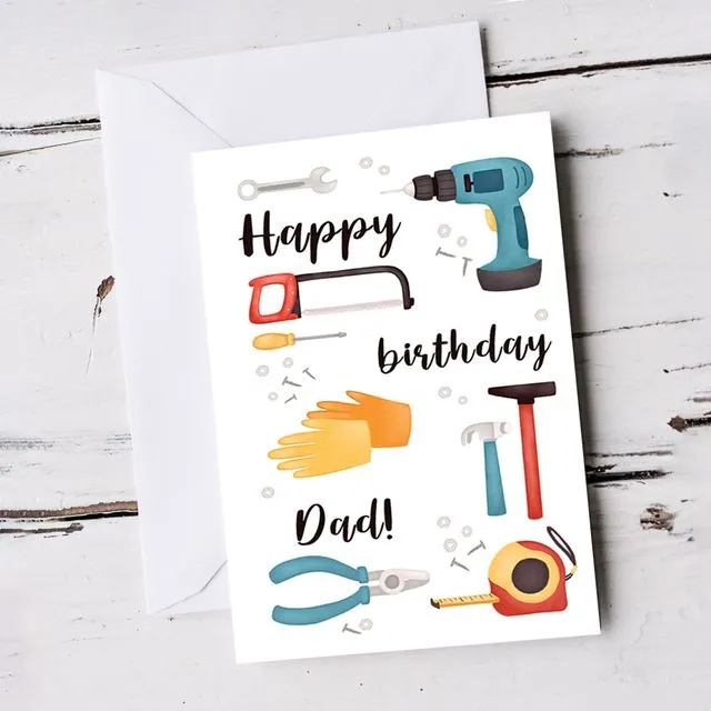For Dad DIY Tools Birthday Card