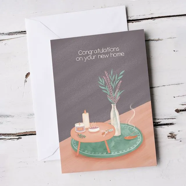 New Home Charming and Boho Home Accessories Congratulations Card