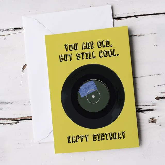 For Him Contemporary Still Cool Vinyl Record Birthday Card