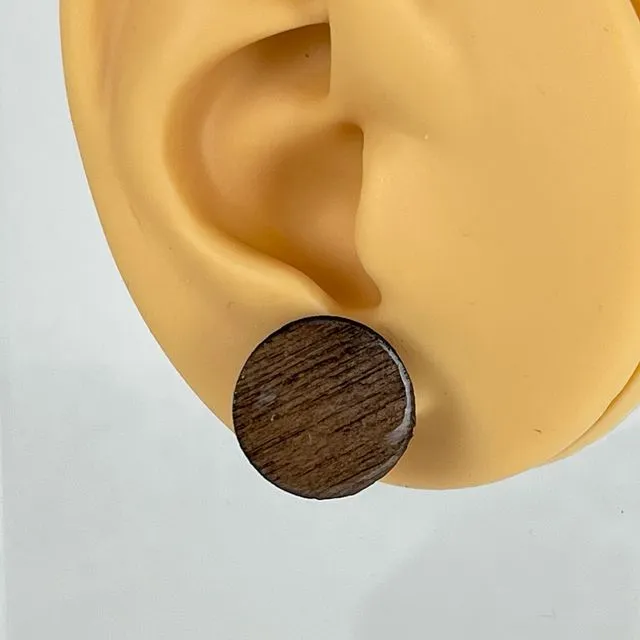 Medium Size - Dark Oak - Handmade Wooden Earrings