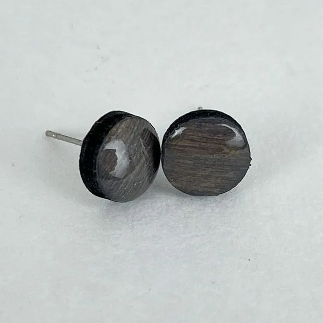 Small Size - Iron Earth - Handmade Wooden Earrings