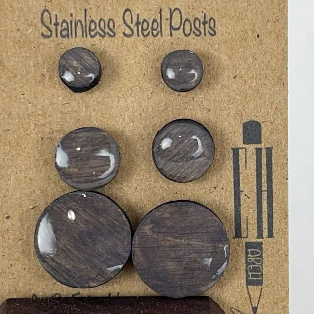 3 Pack Bundle - Iron Earth - Handmade Wooden Earrings